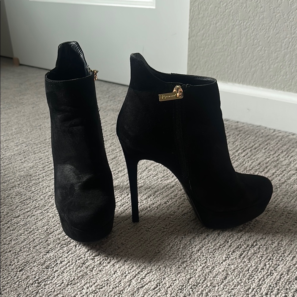 Elegant Black High Heel Ankle Boots